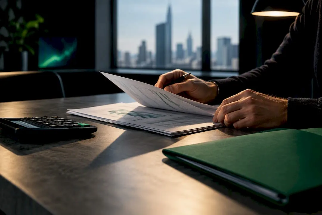 Accountant reviewing forex tax records