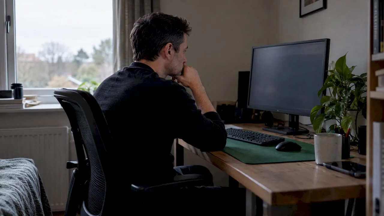 Trader assessing a forex market move at a monitor