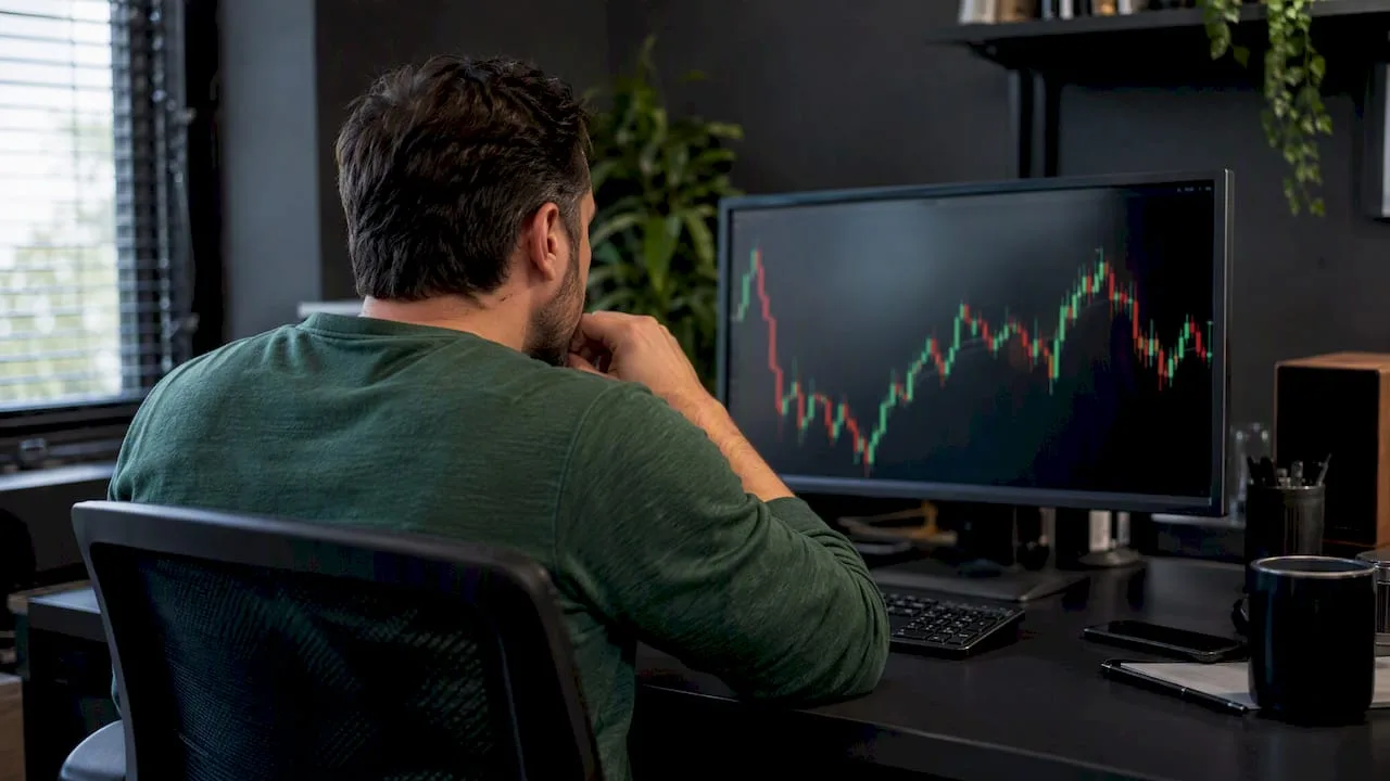 Trader forex gyertyás grafikont vizsgál